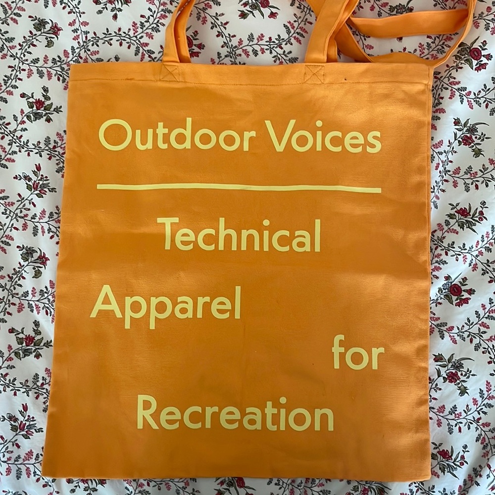 Rare orange Outdoor Voices tote bag